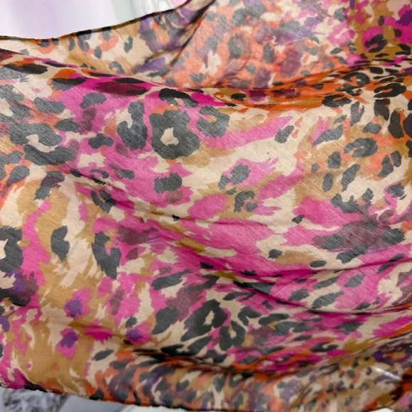 Scarf scarve wrap skirt or dress tassel details Leopard Print Scarf - Multicolor - Picture 3 of 7